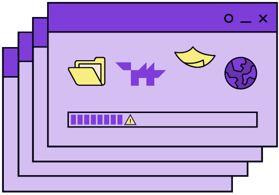 Retro file-transfer window illustration